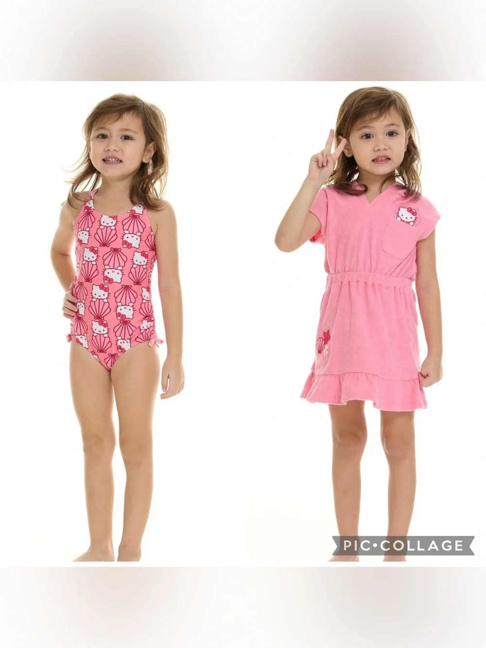 NWT - Toddler Girl’s Hello Kitty 2-Piece Cover Up and Swimsuit Set